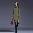 thumbnail image 4 of Vestido de suéter, vestido de punto para mujer, cuello alto, manga larga, vestido de suéter elástico, suéter de punto largo, minivestido elegante para invierno (XL), 4 of 6