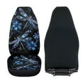 thumbnail image 5 of Pzuqiu Blue Dragonfly Car Seat Cover Warm Easy to Install Car Seat Cover 2 Pcs Front Seats Only Elastic Fabrics Anti Slip Automotive Interior Covers Full Coverage Suitable for Most Cars SUV, 5 of 7