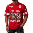 thumbnail image 4 of Vamuko 250 Anniversary Usa Shirts Man Graphic Round Neck Usa Flag Shirt Patriotic American Flag Loose Tees We the Peaple Red Blue and White Tshirts Red 3XL, 4 of 5