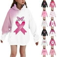 thumbnail image 1 of MKOSPLRT Pink Ribbon Hoodies for Kid 3-14Y Breast Cancer Long Sweatshirts Oversized Long Sleeve Pullover Tops with Pocket for Girl, 1 of 6
