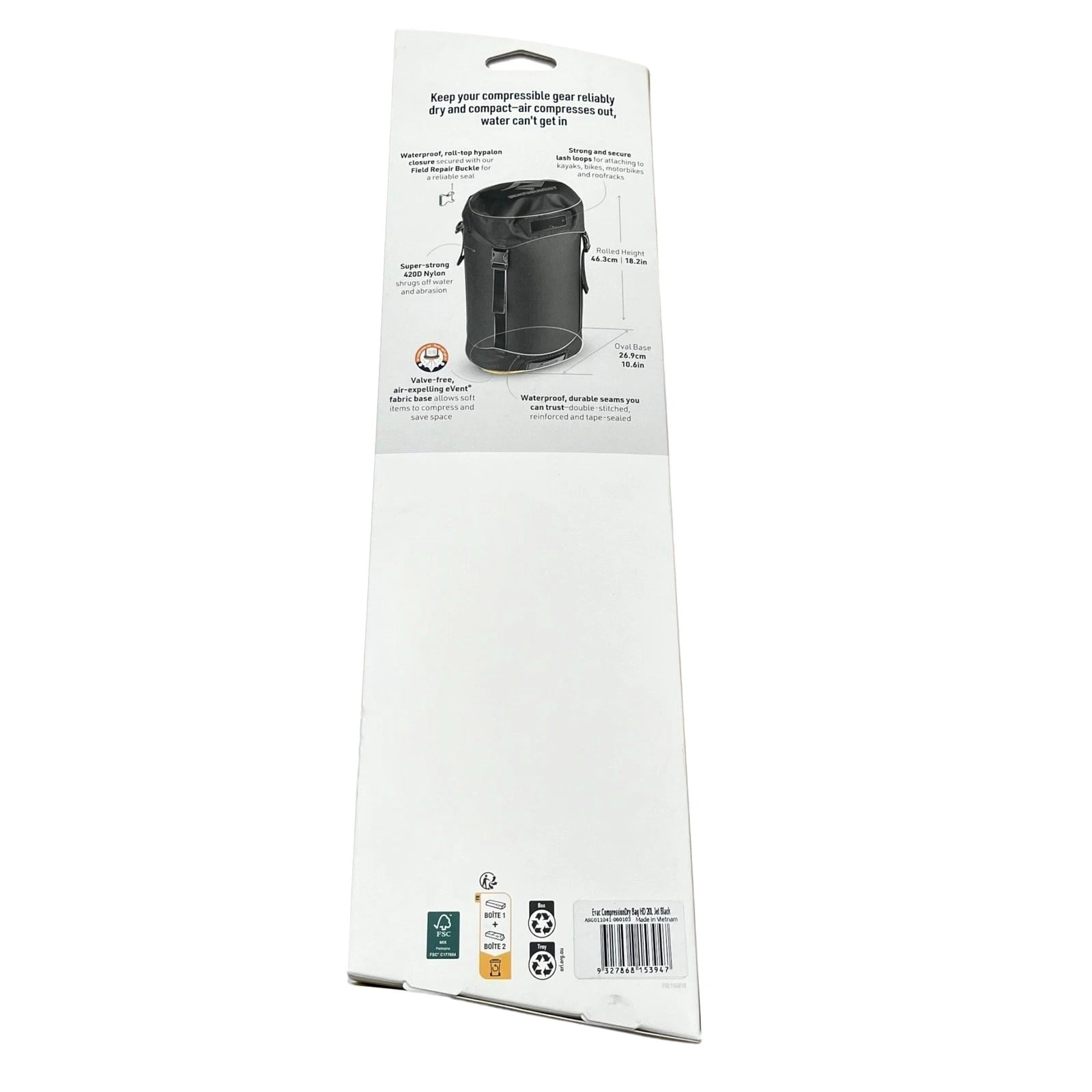 Sea to Summit eVac Heavy Duty Compression Dry Bag 20L Black Waterproof