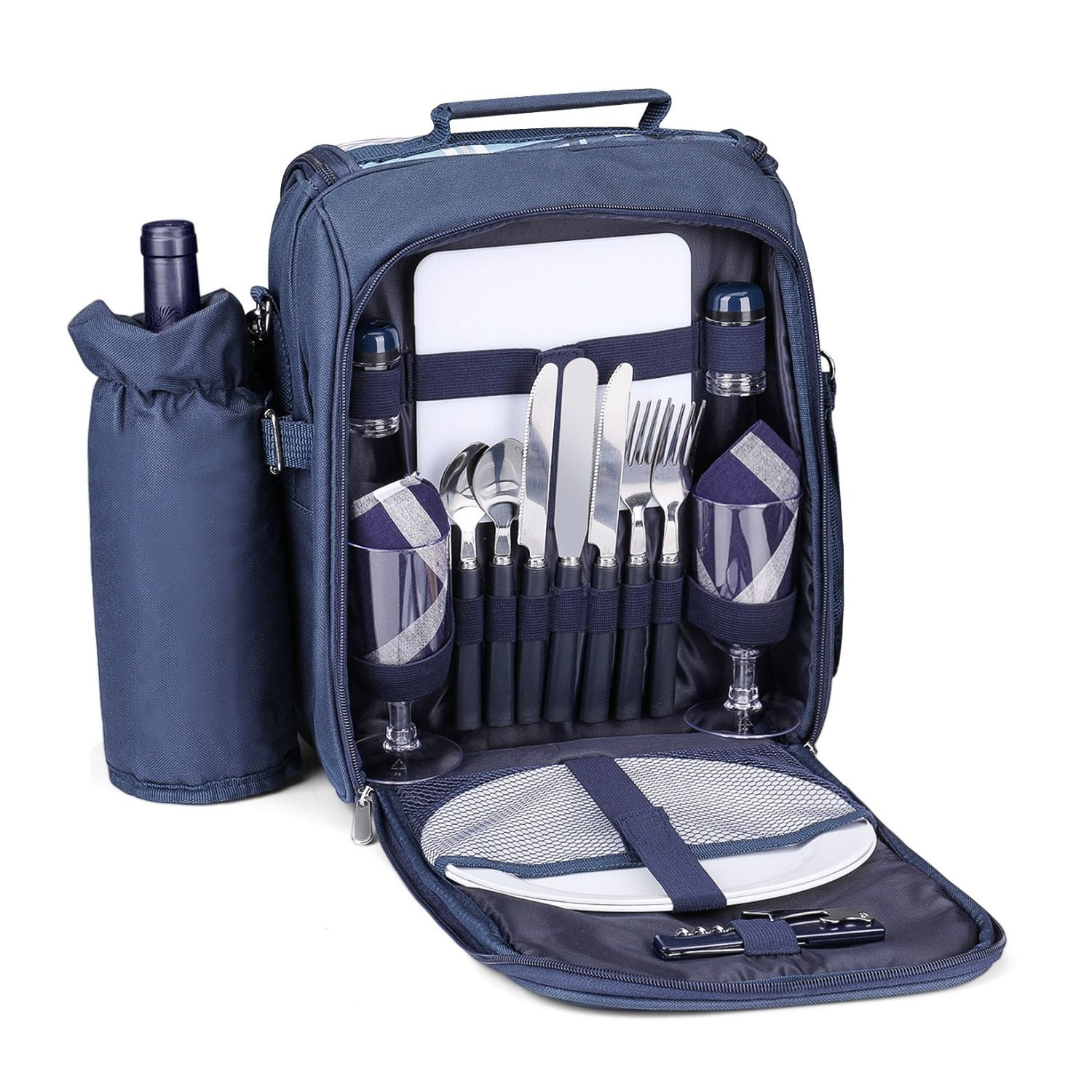  Apollo Walker Picnic Backpack Set for 2 Person with Cooler  Compartment, Detachable Bottle/Wine Holder, Fleece Blanket, Plates and  Cutlery Set (Teal) : Patio, Lawn & Garden