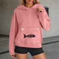 thumbnail image 5 of Sweatshirts for Women Long Sleeve Pocket Hooded Printed Sweatshirt,Womens Tops Plus Size Pink XXL, 5 of 6