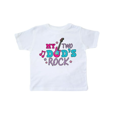 

Inktastic My Two Dads Rock with Guitar Gift Toddler Toddler Girl T-Shirt