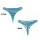 thumbnail image 2 of Balery Teal Turquoise Fluid Stripes Tangas de Algodón para Mujer con Estampado – Ropa Interior Sexy, Transpirable, G-string-Large, 2 of 5
