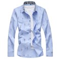 thumbnail image 1 of Birdeem Chemise Formelle pour Hommes à Manches Longues Col Rabattu, 1 of 8
