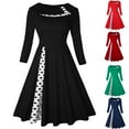 thumbnail image 2 of Utoimkio Women's Long Sleeve Elegant Formal Maxi Dress Casual Loose Crewneck Party Long Dress for Women, 2 of 4