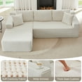 thumbnail image 6 of GNIXUU 103” W Corduroy Boneless Couch, L-Shaped Sectional Sofa with Left Facing Chaise, Comfy Memory Foam Cloud Compression Couches for Living Room Home Office, No Assembly,Beige, 6 of 7