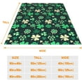 thumbnail image 4 of Flannel Throw Blanket Lucky Shamrocks Leaves Green Cozy&Soft Plush Blankets for Bed Couch Living Room Sofa Chair, 4 of 6