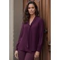thumbnail image 2 of Roaman's Women's Plus Size Long Sleeve Bow Blouse, 2 of 6
