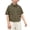 Army Green, variant on Boys Short Sleeve Cargo Shirt, Flap Pocket Button Down Top with Collar, Casual Utility Shirt for Summer Outdoor Hiking and Daily Wear, Breathable Cotton Blend^