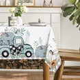 thumbnail image 4 of Fall Tablecloth 60x102 Inch Rectangular, Thanksgiving Autumn Harvest Blue Truck Gnome Pumpkin Buffalo Plaid Table Cover for Party Picnic Dinner Decor, 4 of 6