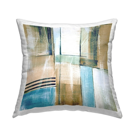 Stupell Industries Blocked Neutrals Geometric Arrangement Printed Throw Pillow Design by Susan Jill