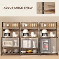 thumbnail image 4 of Rustic Brown Baker's Rack with Power Outlet & USB - Kitchen Microwave Shelf, 60.2" Tall Storage Unit for Living Room & Dining Area, 4 of 7