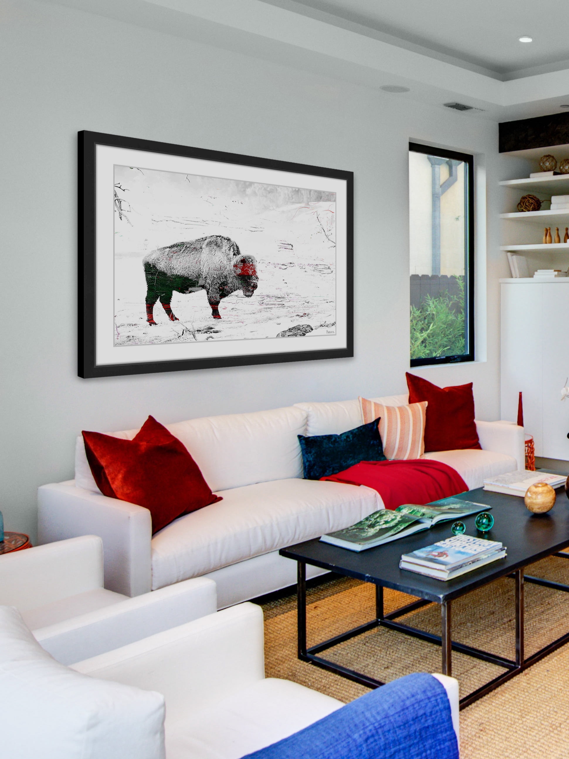 "Lost Buffalo" Framed Painting Print