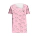 thumbnail image 2 of Camisetas de Manga Corta para las Mujeres a Cuadros Impreso Botón Casual Camiseta, Camisetas de Mujer Casual para Primavera Verano, 2 of 4