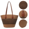 thumbnail image 3 of Bolso Hombro para Mujer Con Tejido A Rayas Hecho Mano Playa, 3 of 9