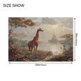 thumbnail image 2 of 2 Piece Bath Mat Set with U-Shaped Toilet Mat and Rectangle Bath Rugs Non Slip Machine Washable Bathroom Mats Oil Painting Of Giraffe, 2 of 7
