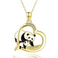 thumbnail image 1 of Collar de panda, collar de madre e hija, collar con colgante de corazón de amor, 1 of 4