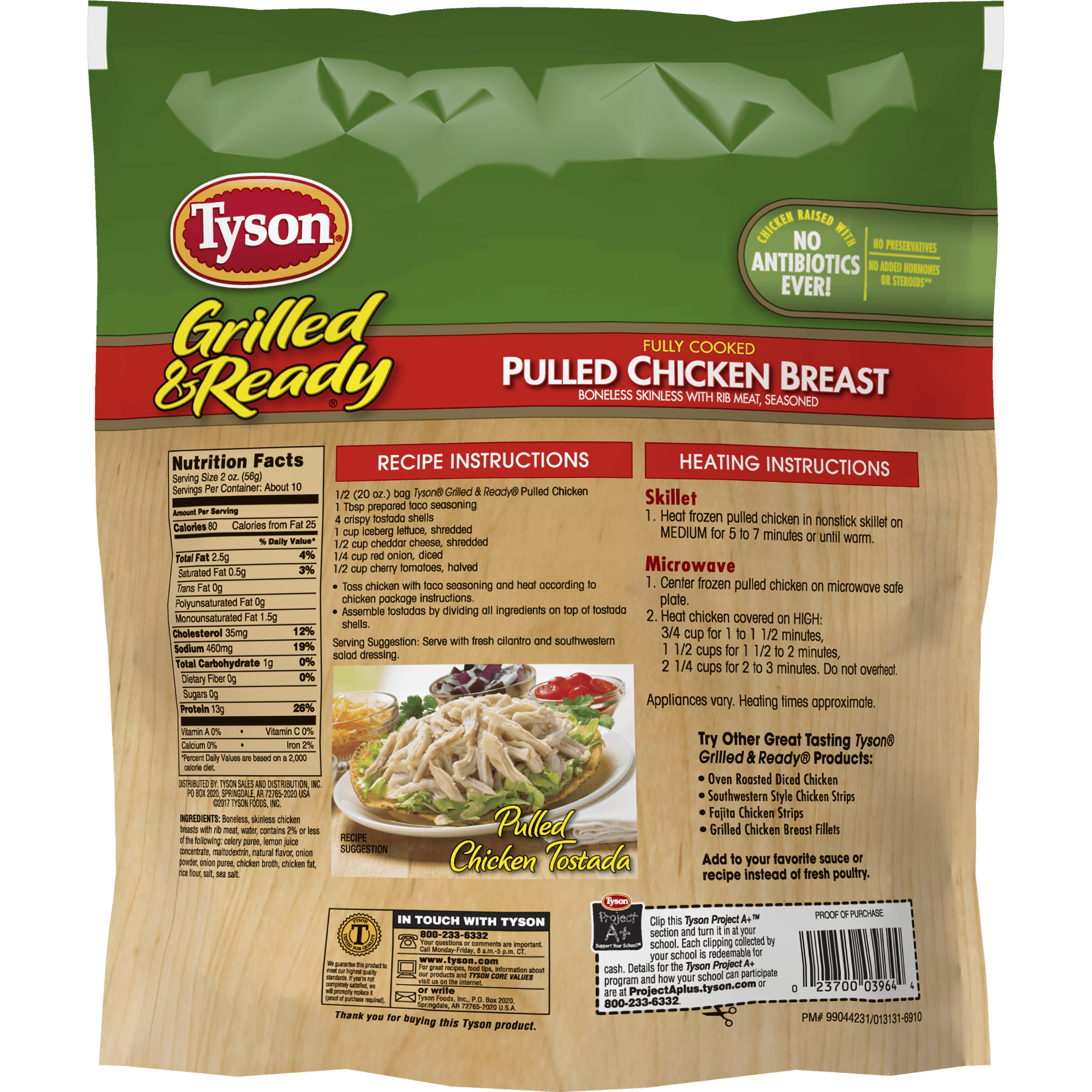 Tyson Grilled Ready Fully Cooked Pulled Chicken Breast 20 Oz