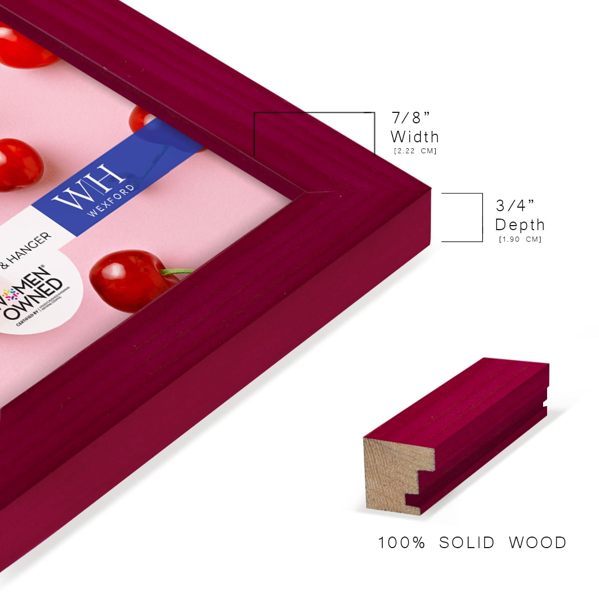 Woodgrain 6 in. x 8 in. Cherry Red Picture Frame Set (Set of 4)
