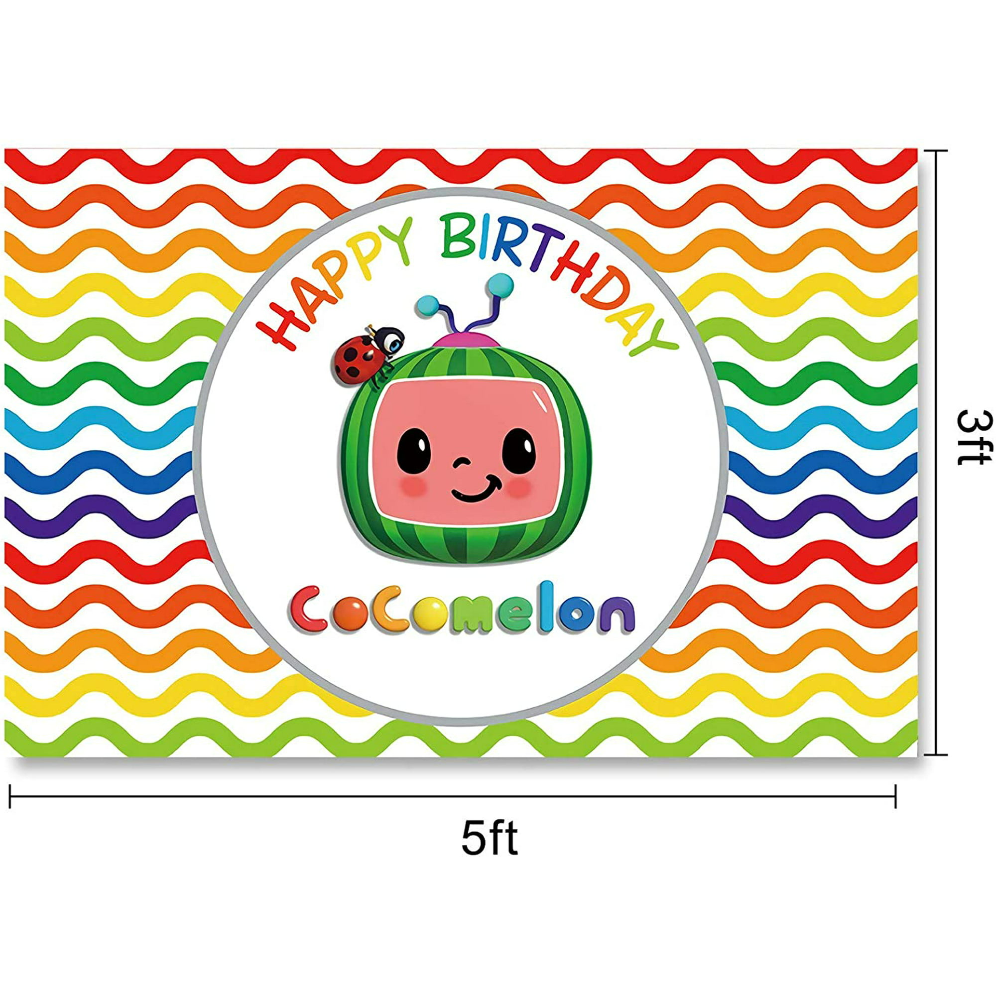 Cartoon Cocomelon Backdrop Lovely Watermelon Colorful Background Theme  Happy Birthday Party Banner Decorations Supplies | Walmart Canada
