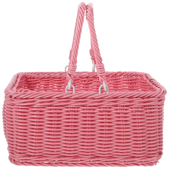 STRANDCHIC Woven PP Picnic Basket Portable Storage Organizer for Outdoor, Home, Travel - 1 Set