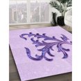 thumbnail image 3 of Ahgly Company Machine Washable Indoor Square Transitional Purple Area Rugs, 3' Square, 3 of 7