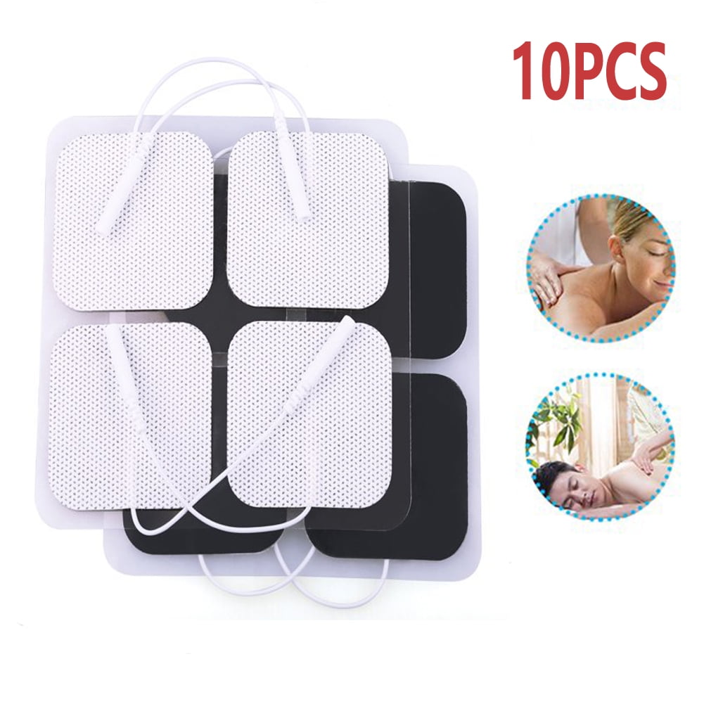 Vobor 10pcs Electrode Pads 4x4 Electrodes for Muscle Stimulator Massager Medical Electrotherapy Pads