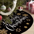 thumbnail image 2 of JOOCAR Christmas Tree Skirt, 36 Inch Black Gold Snowflake Stars Merry Christmas Christmas Tree Skirt for Christmas Tree Decorations Home Christmas Party Decorations, 2 of 5