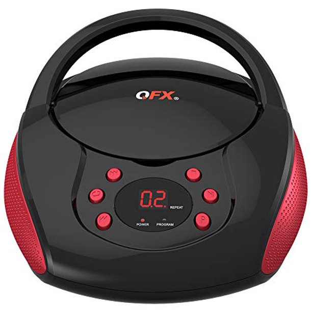 Qfx J24RED Portable Am Fm Radio Cd Player Red