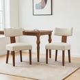 thumbnail image 2 of Hassch 2 Pack Dining Chairs, Linen Fabric Upholstered Chair with Wood Legs, Modern Side Chair for Living Room, Kitchen, Beige, 2 of 11