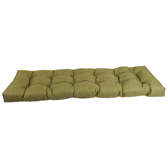 60-inch by 19-inch Tufted Solid Outdoor Spun Polyester Loveseat Cushion Green-Color