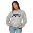 thumbnail image 3 of Humble Thyself Christian Faith Unisex Plus Fleece Graphic Sweatshirt Brisco Brands 4X, 3 of 5