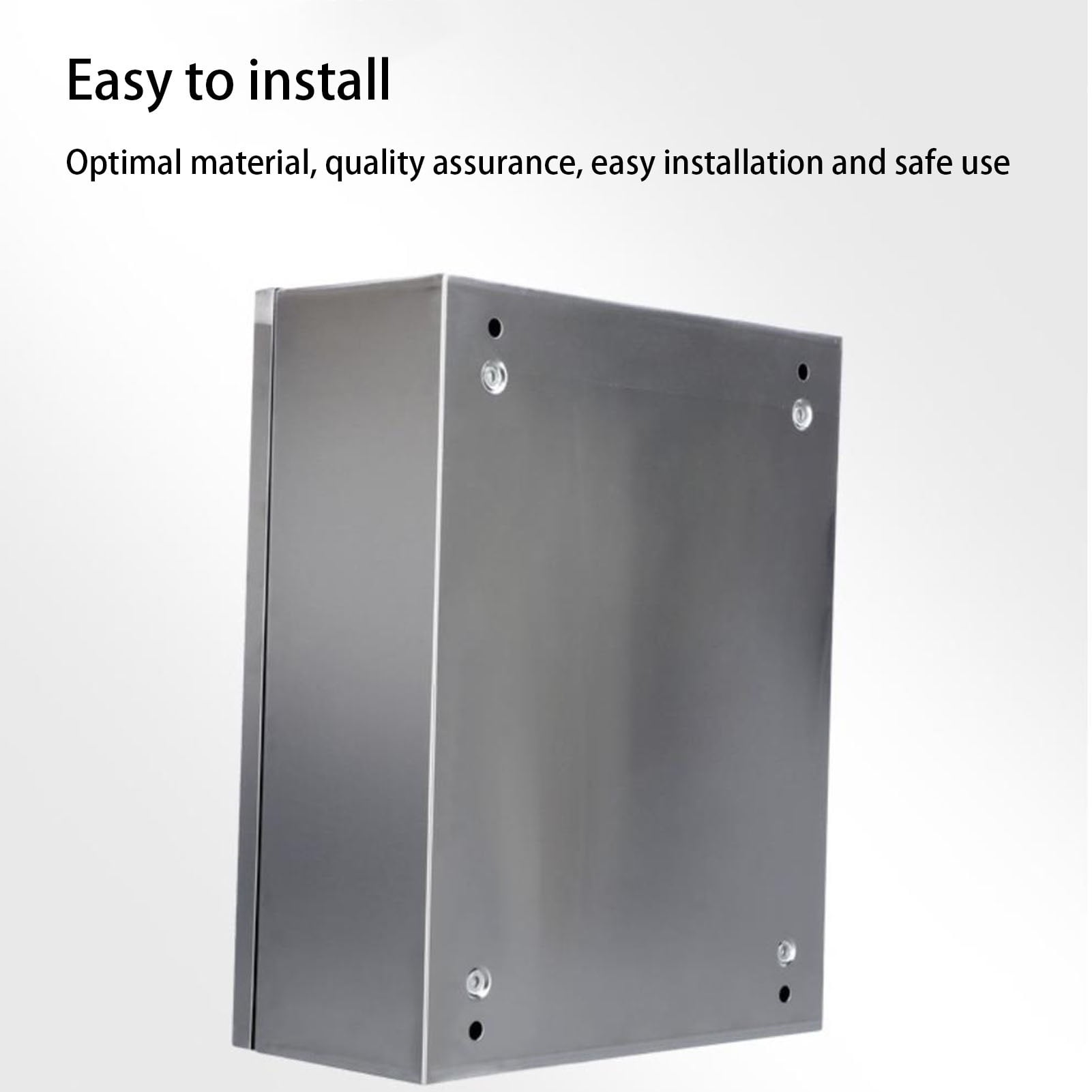 Stainless Steel Electrical Junction Box Wall Mounted Waterproof & Dustproof Metal Box Meter Box Switch Control Cabinet with Safety Locks and Mounting Plates