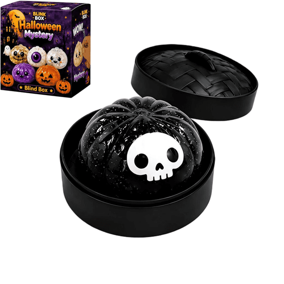 Halloween Ghost Dumpling Squishy, Dumplings Squishies with Steamer Stress Balls, Stretchy Clear Gel Fidget Sensory Toy, Halloween Birthday Holiday Desk Gift for Kids Adults A2-1PCS