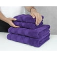 thumbnail image 4 of American Soft Linen Salem Turkish 6 Piece Bath Towel Set, 100% Cotton, Super Soft & Absorbent Bathroom Towels - Purple, 4 of 6