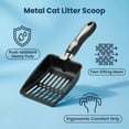 thumbnail image 3 of Cat Litter Scoop with Hooks, Heavy Duty Metal Litter Scoop, Stainless Steel Scoop for Cats, Black, 3 of 7