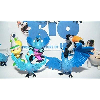 Character Stones (rio movie mini toy figure playset of 12 with blu, jewel, the 3 kids, luiz, nigel and new characters gabi, charlie and)