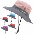 thumbnail image 2 of Sombrero de pesca con protección UV UPF 50 +, sombrero para el sol, Cubo de verano para hombres y mujeres, ala ancha grande, sombreros Bob para senderismo al aire libre con correa de cadena, 2 of 4