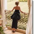 thumbnail image 3 of EASYBRAUS Women Strapless Bow Backless Mini Dress Sexy Summer A Line Party Dress, 3 of 8