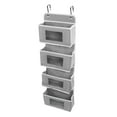 thumbnail image 1 of Organisateur Suspendu pour Garde-Robe, Organisateur par-Dessus la Porte Finition Soignée Multicouche Grande Capacité de Charge pour Chambre Gris 4 Compartiments, 1 of 8