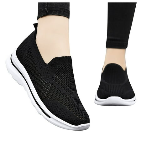

MIASHUI Shoes for Women Slip On Shoes Work Non Slip Sneakers Walking Shoes Black 8.5