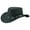 Black, variant on Capri Leather Water Resistant Cowboy Western Hat for Rain Durable Leather Hats for Men Outback hat - XXL - Black