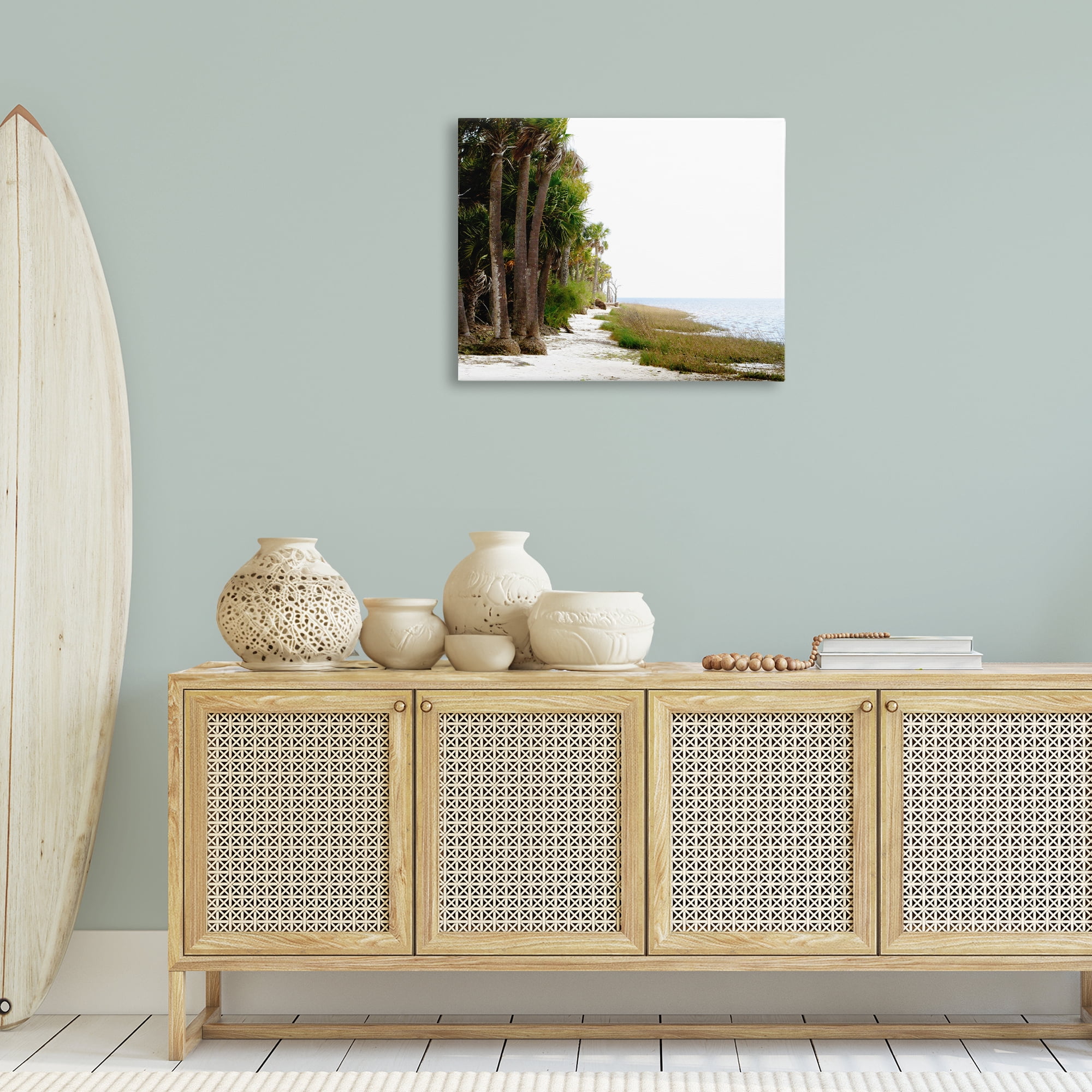 Stupell Industries Palm Beach Path Landscape Photography Gallery Wrapped Canvas Art Print Wall Art, 30 x 24