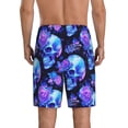 thumbnail image 5 of Cauagu cool crystal Skull flower Print Pajama Bottoms for Men Sleep Pajama Shorts Elastic Waistband Sleep Pajama Short Men's PJ Shorts -X-Large, 5 of 6