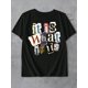 thumbnail image 1 of wear Women"It Is What It Is" Vintage Print Graphic Short Sleeve Casual T-Shirt, 1 of 8