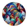 thumbnail image 2 of PIKWEEK Family Roosters Painting Round Fitted Tablecloth Elastic Edge Waterproof Oil-Proof Table Cover Stain-Resistant Table Cloth Fits Round Tables, 2 of 7