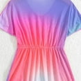 thumbnail image 7 of YunPes Short Sleeve Dress Gradient Color Children's Swimsuit Medium and Big Kids Swimwear Cover Ups 2t Bathing Suit Toddler Girls, 7 of 7