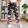 thumbnail image 2 of LRen Girls Bell Bottom Pants,Girls Wide Leg Pants Casual Flared Trousers Stretchy Joggers Athletic Play Everyday Comfort Wear, 2 of 4